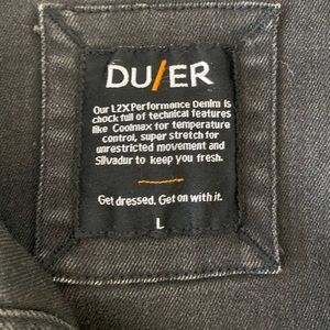 Duer performance black denim jacket. Barely worn